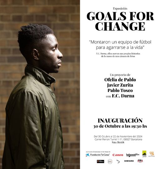 El proyecto colaborativo #GoalsForChange surge del trabajo de <a href="/OfeliadePablo/">Ofelia de Pablo</a>, <a href="/Javier_Zurita/">javier zurita</a> y <a href="/PavlobskiRoisen/">Pablo Tosco</a>, con  beca #ArtforChange de <a href="/FundlaCaixa/">Fundación ”la Caixa”</a> y apoyo de <a href="/CanonEspana/">Canon España</a>, y llega como exposición a @Naubostik.
> casafrica.es/es/evento/goal…