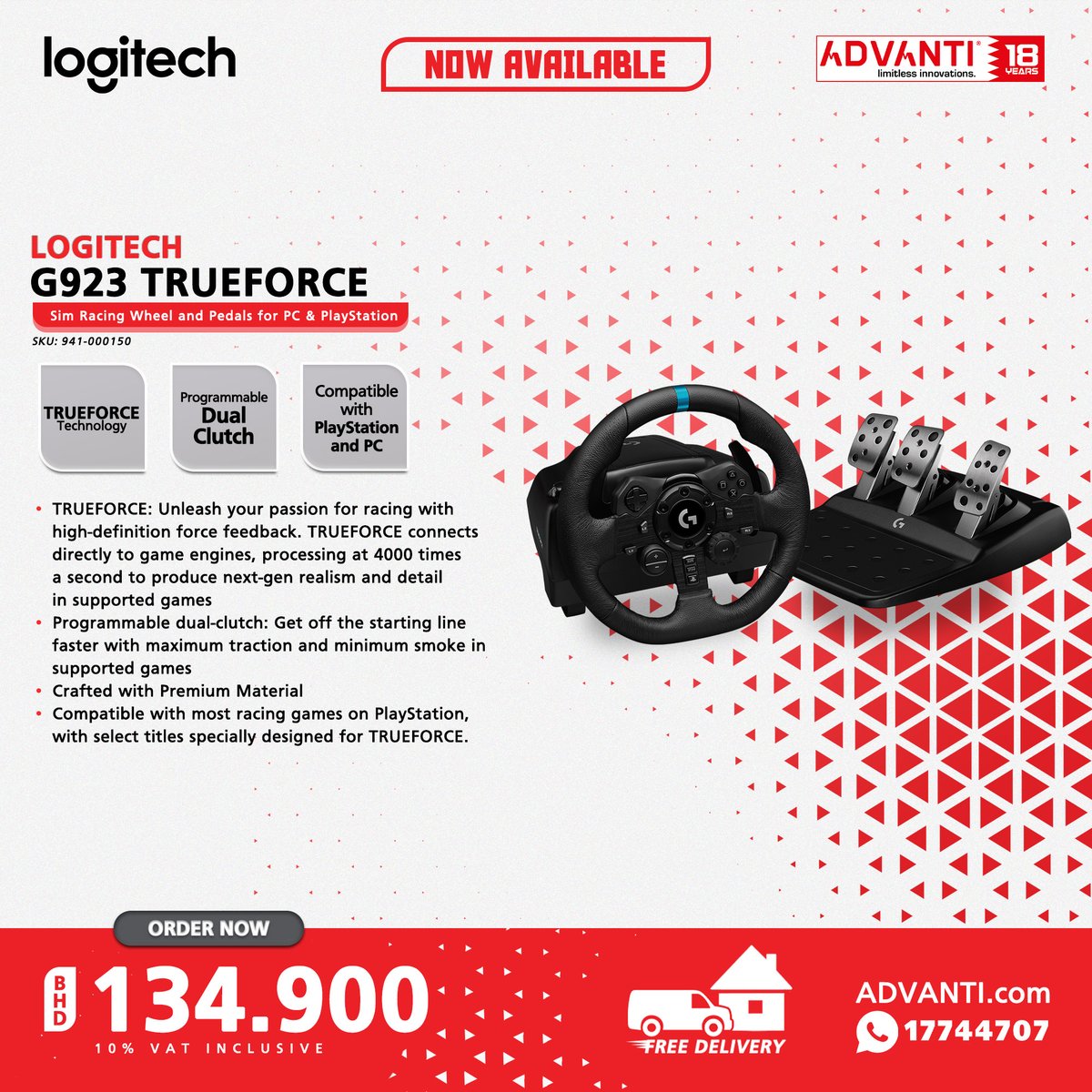 ADVANTIGroup's tweet photo. ◀Swipe Left for more!
🔽NOW AVAILABLE!🔽

🔴LOGITECH Gaming Peripherals!🔴

📦 FREE DELIVERY! 🚚
▶10% VAT Inclusive

#ADVANTI #Logitech #Gaming #Peripherals #TechDeals #Bahrain #Manama #Saar https://t.co/p3YmCYl2YV