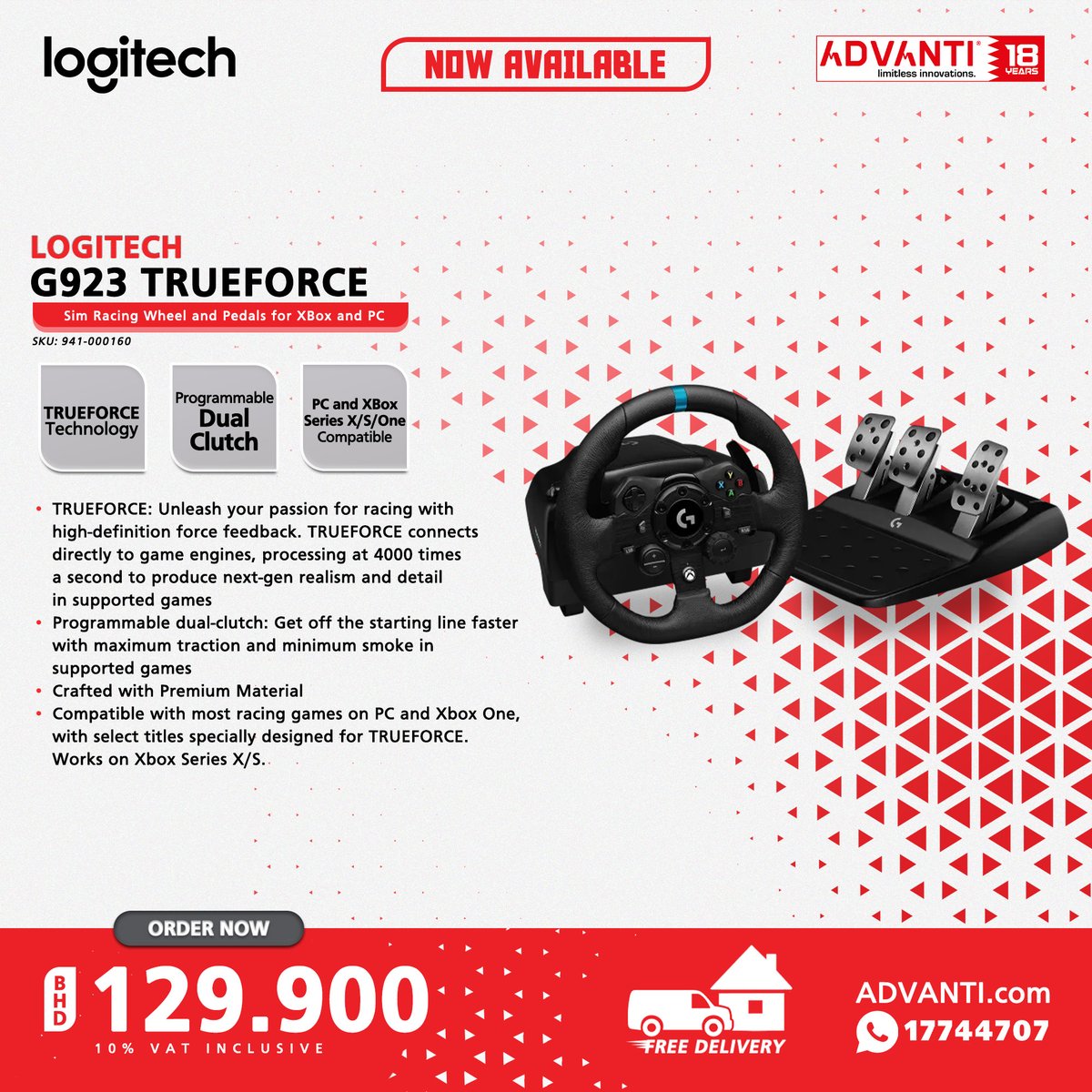 ADVANTIGroup's tweet photo. ◀Swipe Left for more!
🔽NOW AVAILABLE!🔽

🔴LOGITECH Gaming Peripherals!🔴

📦 FREE DELIVERY! 🚚
▶10% VAT Inclusive

#ADVANTI #Logitech #Gaming #Peripherals #TechDeals #Bahrain #Manama #Saar https://t.co/p3YmCYl2YV
