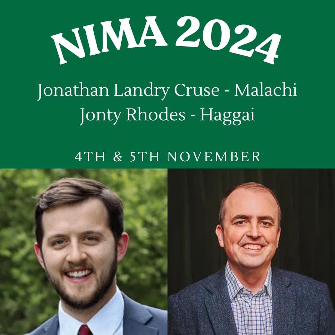 ONE WEEK LEFT TO BOOK YOUR PLACE! 

4th &amp; 5th November 

Jonty Rhodes &amp; Jonathan Landry Cruse 

Malachi &amp; Haggai 

Special session on the subject of worship. 

Not to be missed! 

Click the link below for tickets: 

nima.yapsody.com/event/index/79…