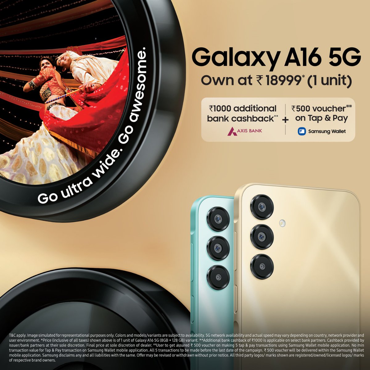 Every friend fits into the shot now, thanks to the #GalaxyA16 #UltraWideLens! #Samsung #GalaxyA16GoUltraWide #GoAwesome