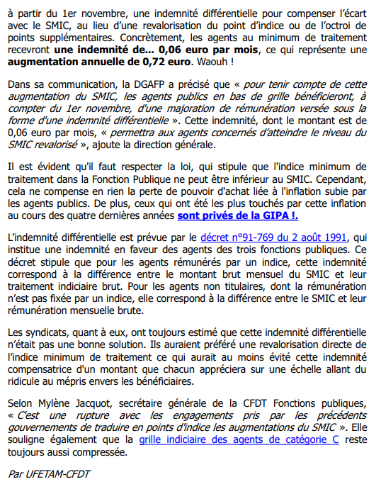 STEM_CFDT's tweet photo. Entre ridicule et mépris de classe.  Ridicule communication, scandaleux traitement des fonctionnaires les moins bien payés.  La CFDT au @Ecologie_Gouv abordera le sujet avec Mme @CaVautrin

@acteurspublics
@lalettre_fr 
@Bas_scordia
@MaelJoua
@OctaveBonnaud https://t.co/t9FqUy4JLt