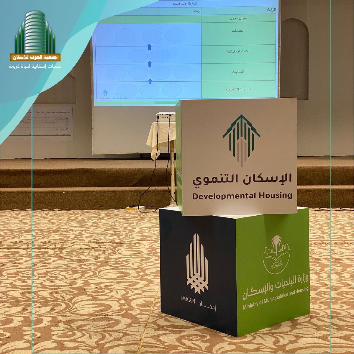 مشاركة جمعية الجوف للإسكان في مخيم التطوير المؤسسي للجمعيات الإسكانية لمشـروع بناء قدرات الجمعيات الأهلية ودعم تشغيلها.