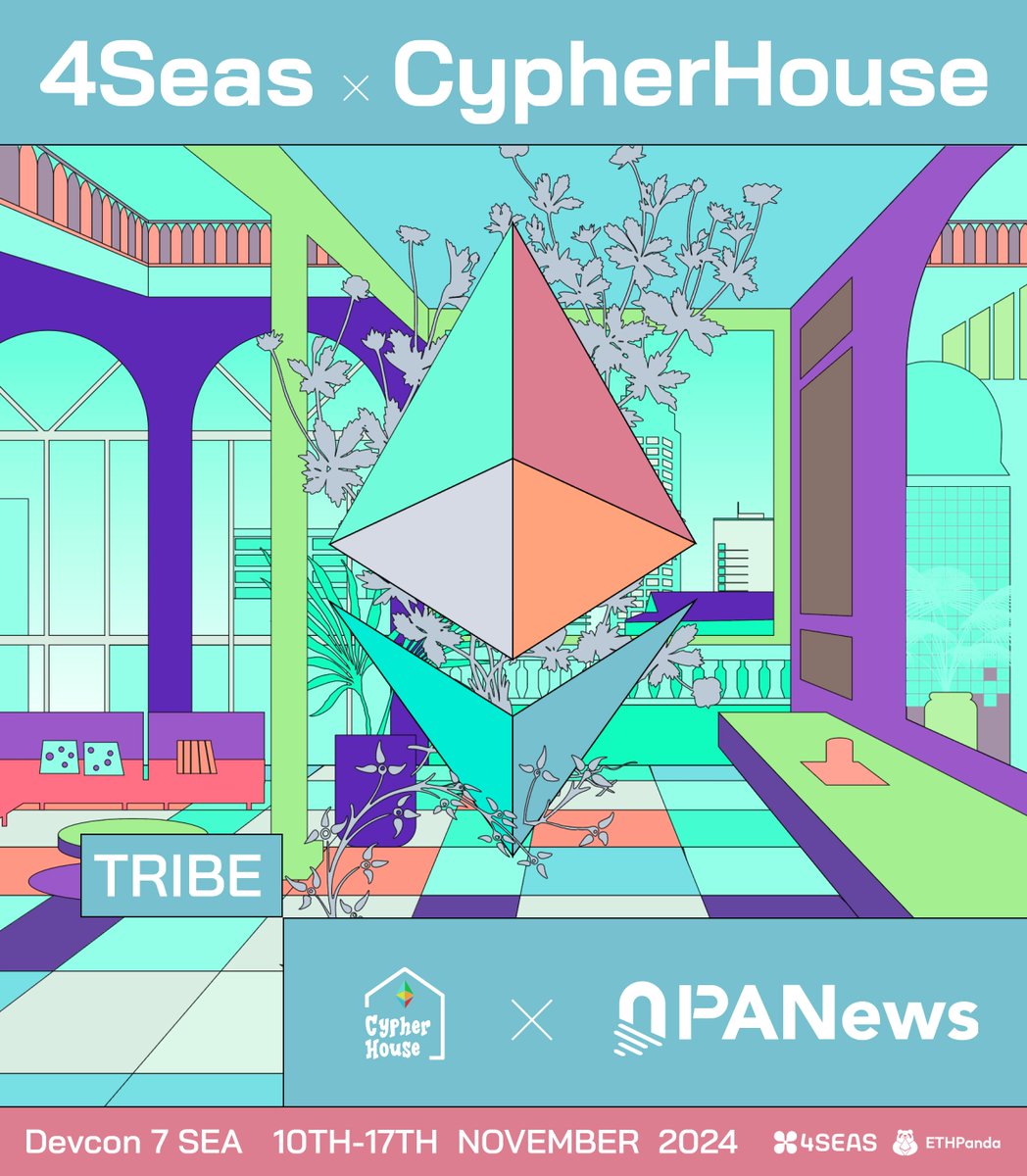 🤝 Thrilled to welcome <a href="/panews/"></a> to the <a href="/Cypher_House/">CypherHouse 🇹🇭</a> Tribe! Our partnership aims to drive meaningful progress in the Ethereum ecosystem.

Looking forward to achieving great things together with <a href="/panews/"></a> during <a href="/EFDevcon/">Devcon 8 | Mumbai, India 🇮🇳</a> 🇹🇭! 🌐🔒