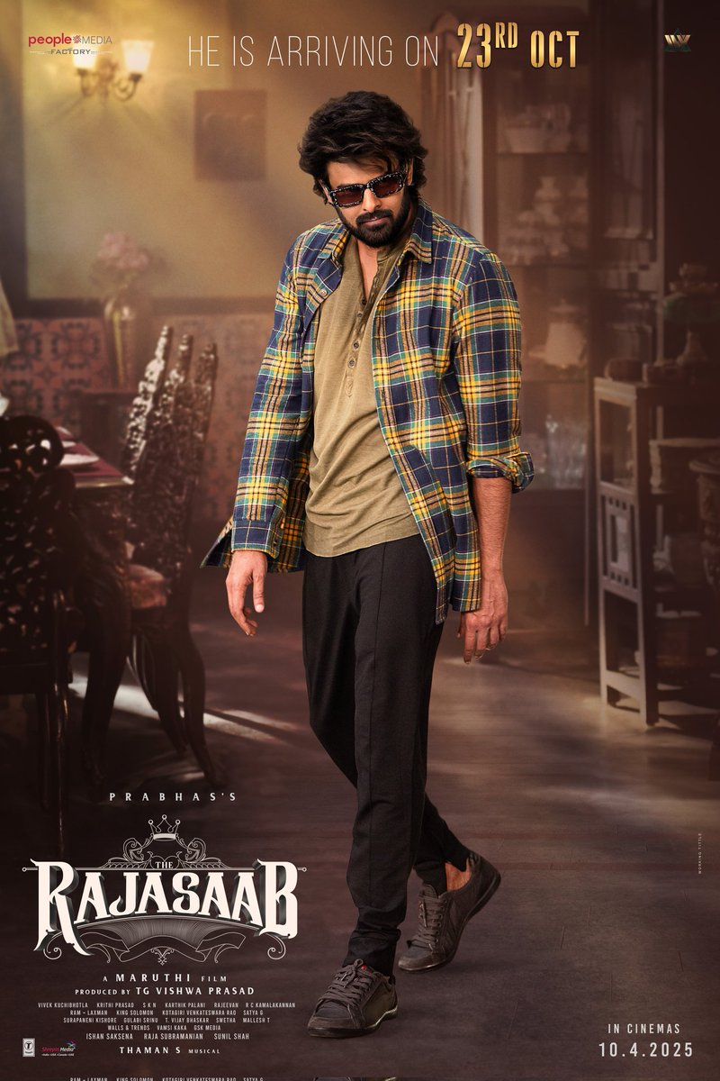 A journey we built.
A Darling Rebel character we shaped :)

HE IS ARRIVING on 23rd oct 🔥💥
#Prabhas #TheRajaSaab