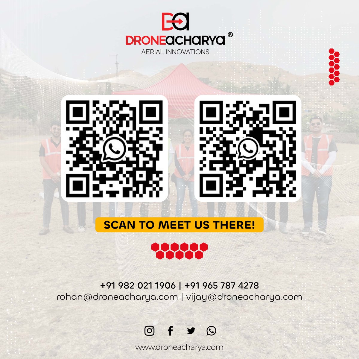 🚀 Excited to be exhibiting at the Amaravati Drone Summit 2024! Visit us at Booth 14 on Oct 22-23 to explore Drone Pilot Training &amp; Industrial Drone Applications. Scan to connect and meet us there! #DroneAcharya #DroneSummit2024 #Innovation