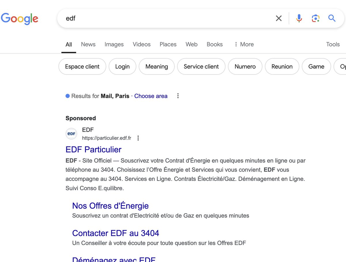 patamiel's tweet image. Question ouverte #SEO... pourquoi une marque comme EDF achète-t-elle le keyword "EDF" sur Google, sachant qu'aucune autre enchère positionnée sur ce mot ?

Gâchis budgétaire ?