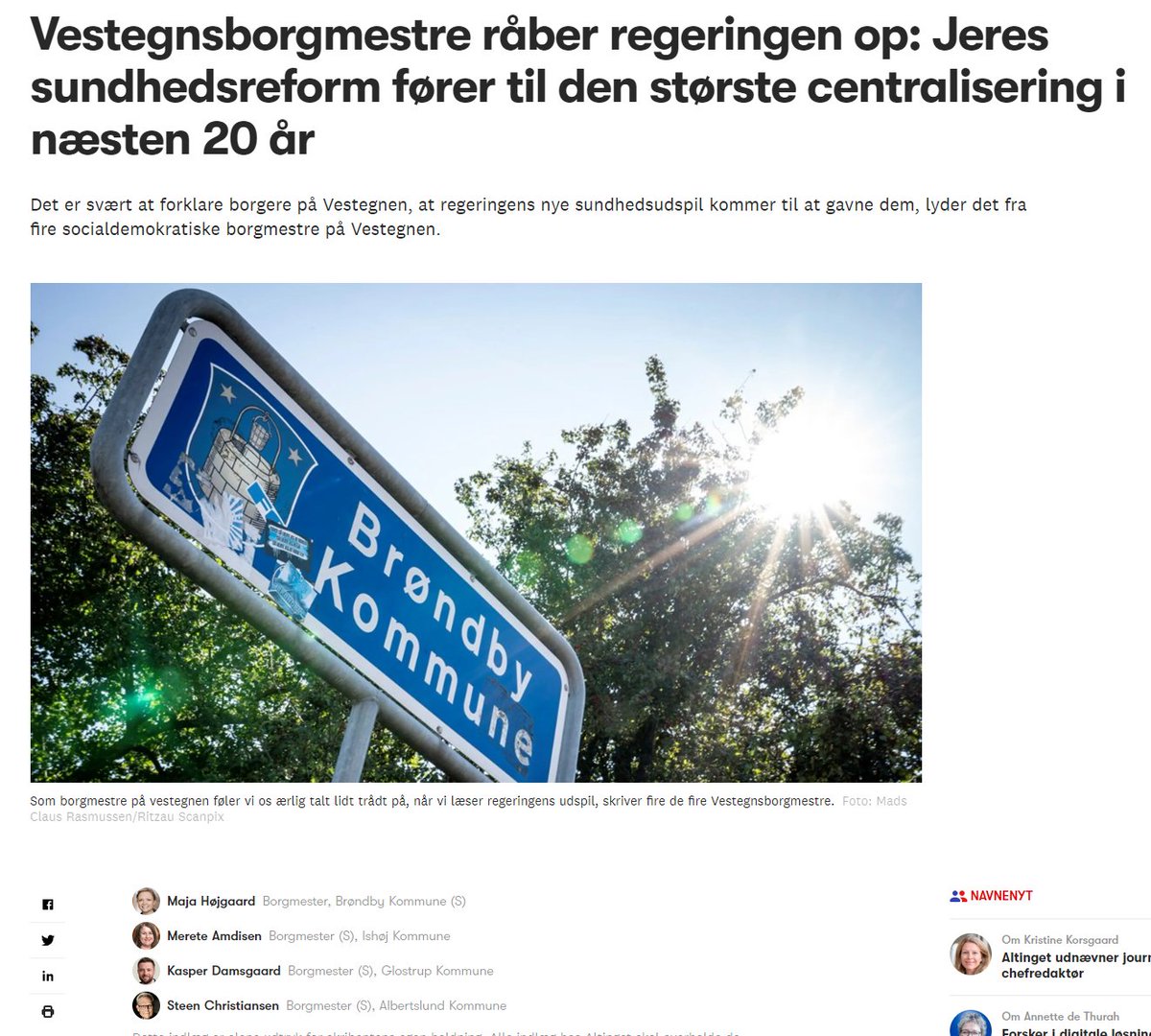 Hans Christian Gørup (@hcgoerup) on Twitter photo Benhård centraliseringskritik fra de socialdemokratiske vestegnsborgmestre <a href="/majaajam/">Maja Højgaard</a> <a href="/steen2620/">Steen Christiansen</a> <a href="/Amdisen2635/">Merete Amdisen</a> og Kasper Damsgaard af SVM's sundhedsreform:
"Den største centralisering siden kommunalreformen" 😮
Mange knivskarpe citater 👇#dkpol altinget.dk/sundhed/artike… Benhård centraliseringskritik fra de socialdemokratiske vestegnsborgmestre <a href="/majaajam/">Maja Højgaard</a> <a href="/steen2620/">Steen Christiansen</a> <a href="/Amdisen2635/">Merete Amdisen</a> og Kasper Damsgaard af SVM's sundhedsreform:
"Den største centralisering siden kommunalreformen" 😮
Mange knivskarpe citater 👇#dkpol altinget.dk/sundhed/artike…