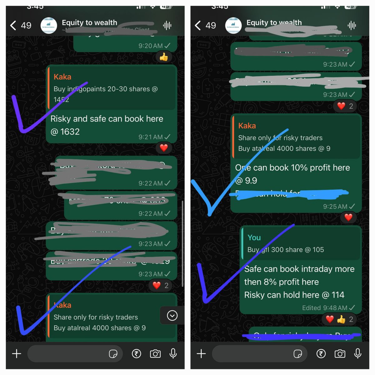 Surendraanalyst's tweet image. 3 equity calls exited in profit today 

#indigopaints
#atalrealtech
#gflltd 

As I said we will buy at lowest stock recommendation in equity group are now started 
Today we suggest our best 7 stock 
Some of them are at lower price from the price we suggested to buy, one can still…