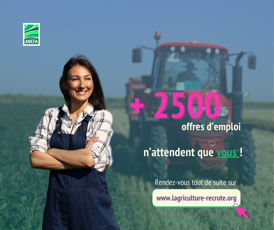 📢 Il y a plus de 2500 offres d'emploi encore disponibles dans le secteur agricole ? 
En quête d'un nouveau défi ou envie de vous lancer dans une carrière passionnante, il y a forcément une opportunité qui vous attend ici lagriculture-recrute.org
#recrutement #agriculture