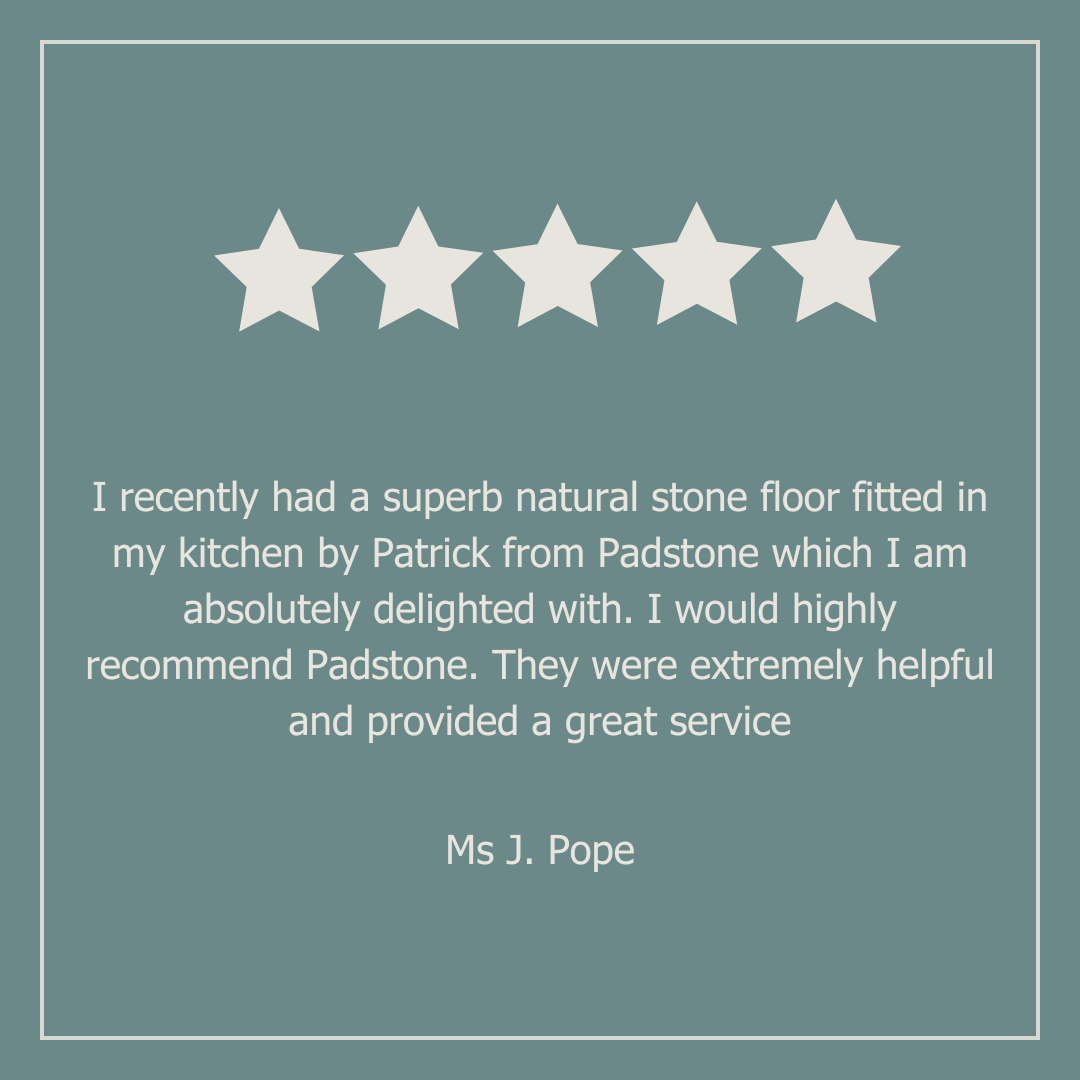 Thank you so much for your review Ms Pope and we are so pleased that you are happy with our work.
#customerreviews #Padstone #stonetiles #floortiles #naturalstone #Rye #stonefloor #tiles
