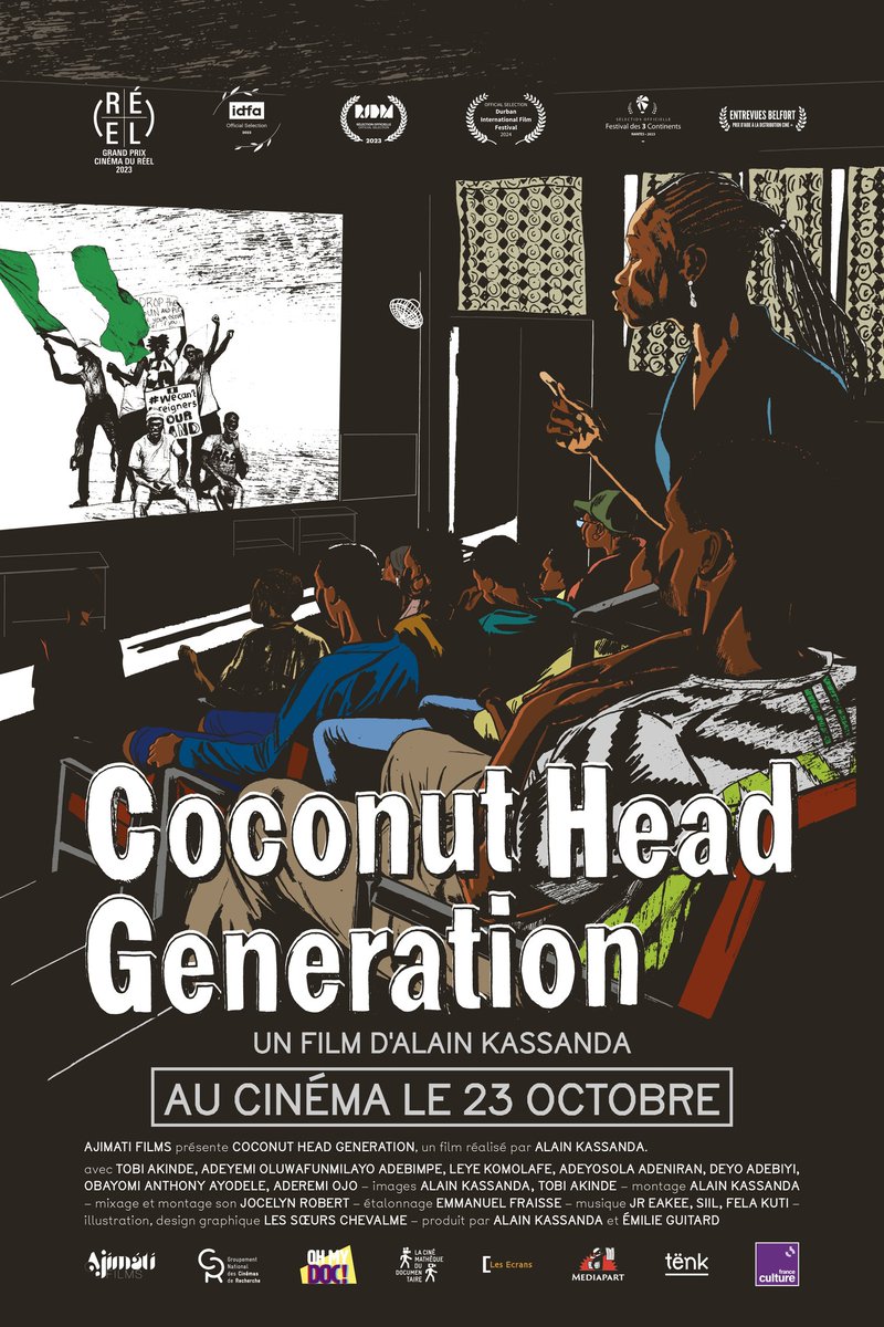 Cinemadureel's tweet photo. [SORTIE NATIONALE - COCONUT HEAD GENERATION]

La sortie en salle du film d'Alain Kassanda, COCONUT HEAD GENERATION,  aura lieu le 23 octobre !

Plus d'infos : https://t.co/HTtKKPQi1B
Voir la bande-annonce : https://t.co/K08q6OG9Ax

#cinémaduréel https://t.co/8tAyg8UUP1