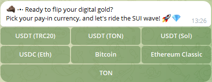 suidaebot's tweet photo. Great news for all Suidae users🚀

💸 Now you can easily buy SUI coin with different crypto directly in the bot!

Use USDT on Solana, TON and Tron, USDC on Ethereum as well as native BTC💰, ETC and TON  to easily swap to SUI in just a couple of clicks!

#Sui #SuiNerwork https://t.co/IgKtBG1lmv