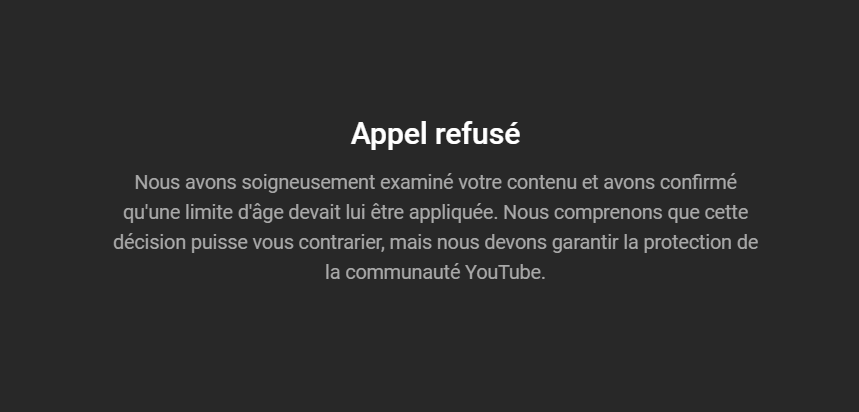 MontCorvo_Off's tweet photo. MAIS NON ??? @TeamYouTube @YTCreateurs SVP POURQUOI ?? genre pourquoi ?????? 

C'est quoi cette histoire, y'a rien dans la vidéo, faite quelque chose c'est injuste https://t.co/EkYU2wahGZ