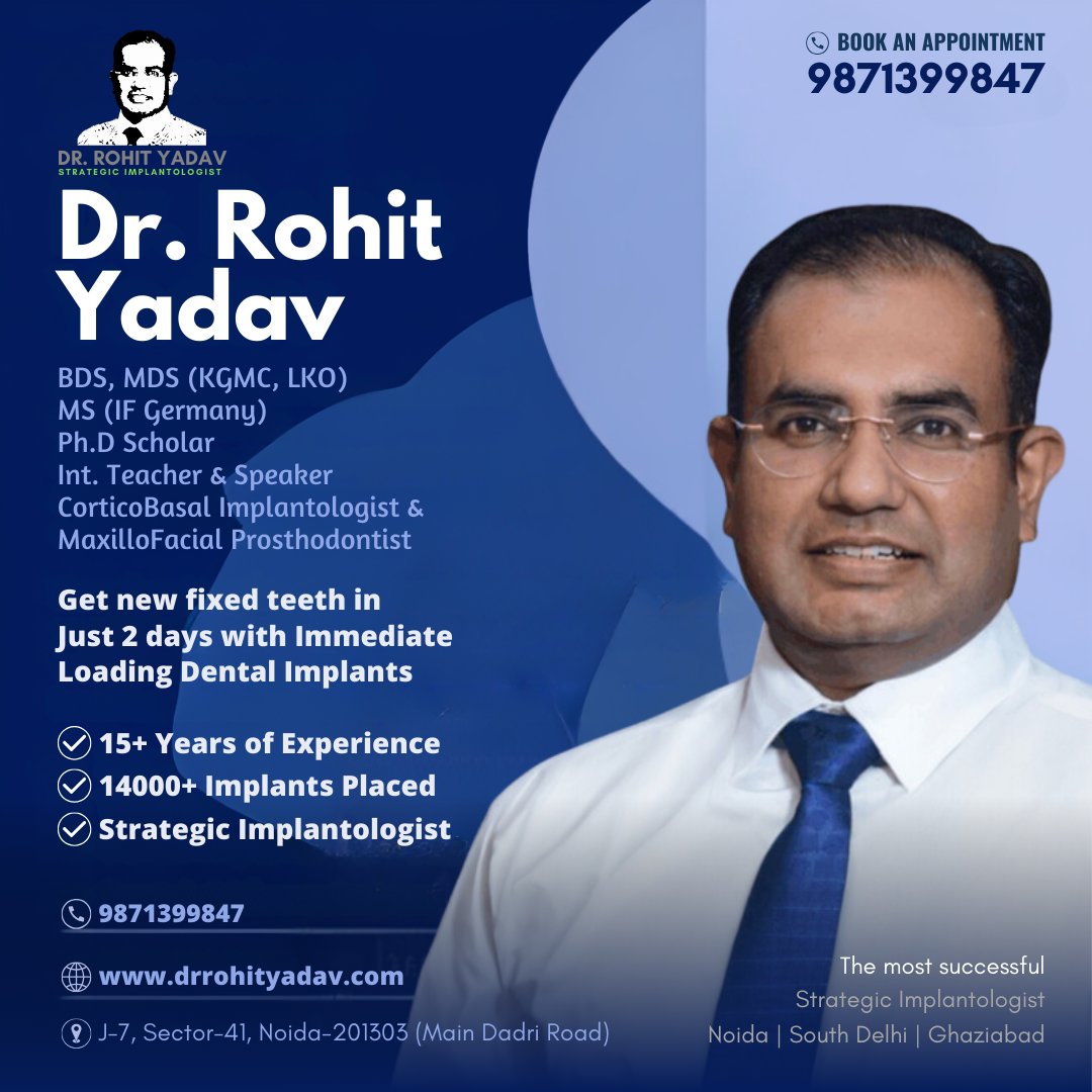 drrohityadav02's tweet image. 🦷 Get New Fixed Teeth in Just 2 Days with Dr. Rohit Yadav! 🦷

Book your appointment now
📞 8795006097 | 9871399847
🌐 drrohityadav.com
✉ info@drrohityadav.com
📍 maps.app.goo.gl/95SxqVT7TjPDi9…

#DrRohitYadav #ImmediateLoadingImplants #StrategicImplantology #NewTeethIn2Days