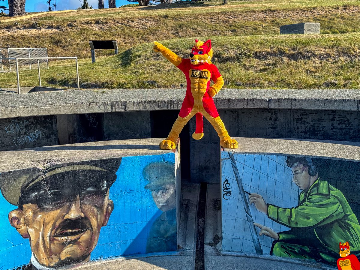 DaddyCrimson38's tweet photo. Fursuiting out at Awaroa / Godley Head.

📸: @Kiwi_Capt 
🧵: @FireWolfStudio https://t.co/B02BhniL3v