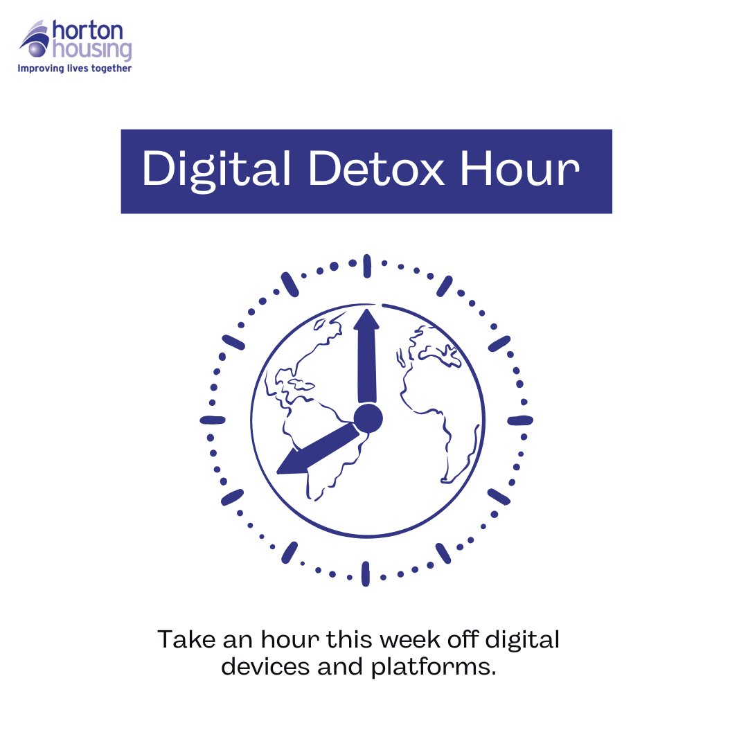 Ever heard of a digital detox? 

This is an intentional time of digital platforms to take a break. 
Prioritize your mental health this week. 

Take an hour off from digital devices and social media platforms to reconnect with yourself. 

What day will you be doing this