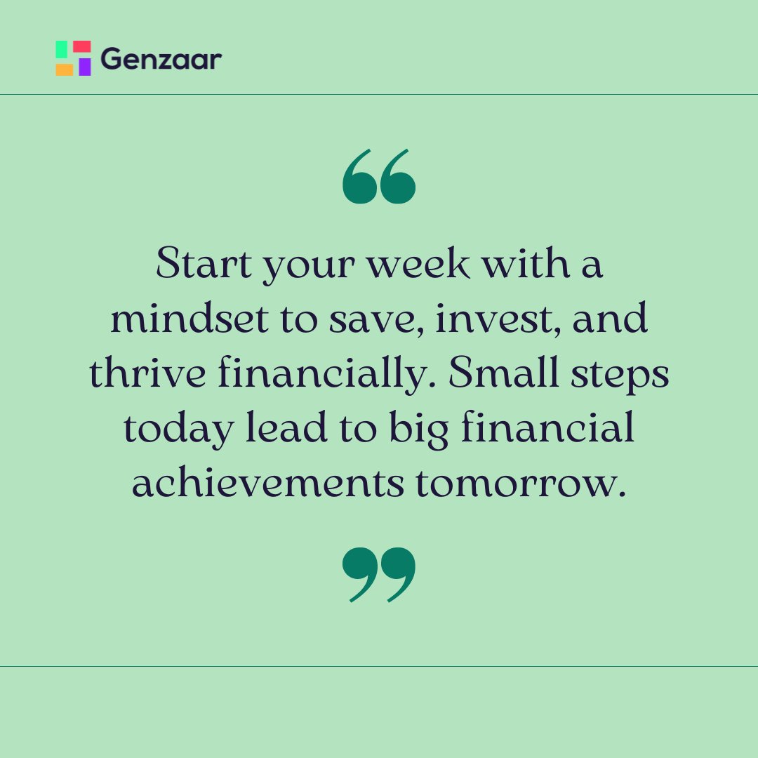 Genzaarapp's tweet image. Start your week with a plan: save smart, invest wisely, and build a prosperous tomorrow!

Take control of your finances with GENAAR's tips.

Learn more: genzaar.app
Expert advice on YouTube: youtube.com/@Genzaarapp

#FinancialFreedom #MoneyManagement #Genzaar