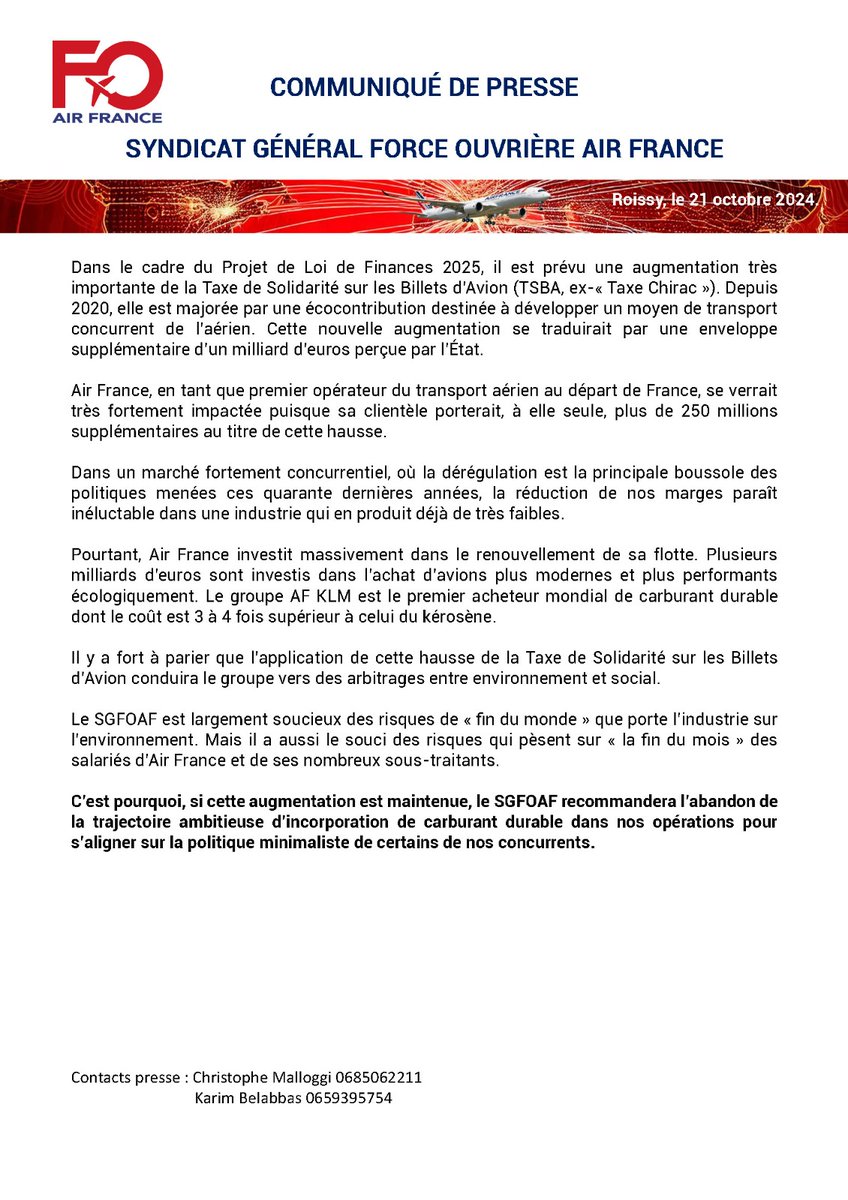 Force Ouvrière AF (@fo_air_france) on Twitter photo 