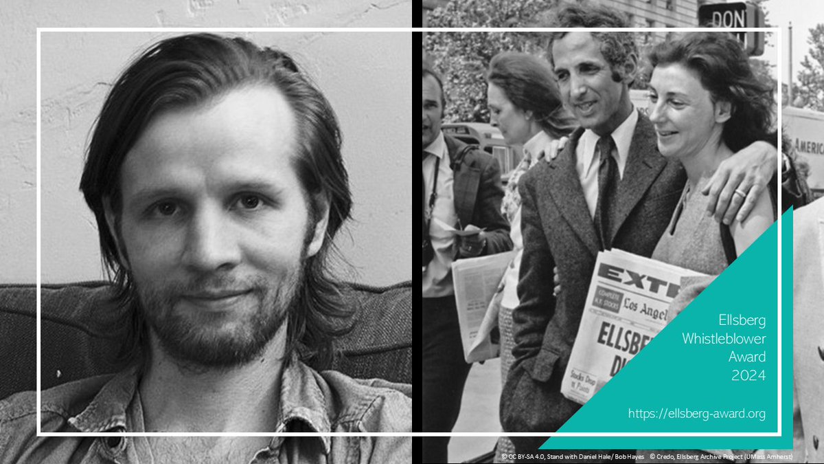 We are proud to announce that #DanielHale has received the first #EllsbergWhistleblowerAward. The former NSA-analyst informed the public about high civilian casualties and governmental misconduct regarding the US drone warfare. Partners and more: ellsberg-award.org