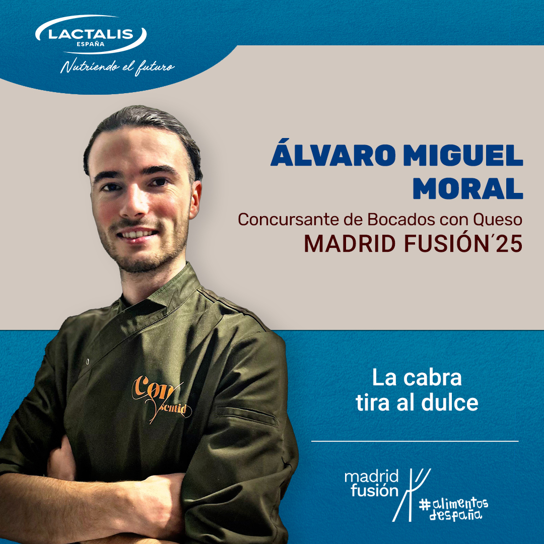 🚨 ¡Ya tenemos a nuestro primer concursante de la 15ª edición del Concurso Bocados con Queso MF25!
👏 Te presentamos a Álvaro Miguel Moral, chef en el Rte. Consentidos de Burgos, quien nos sorprende con su dulce creación: “La Cabra Tira al Dulce”. 🍬🐐 #lactalisfoodservice