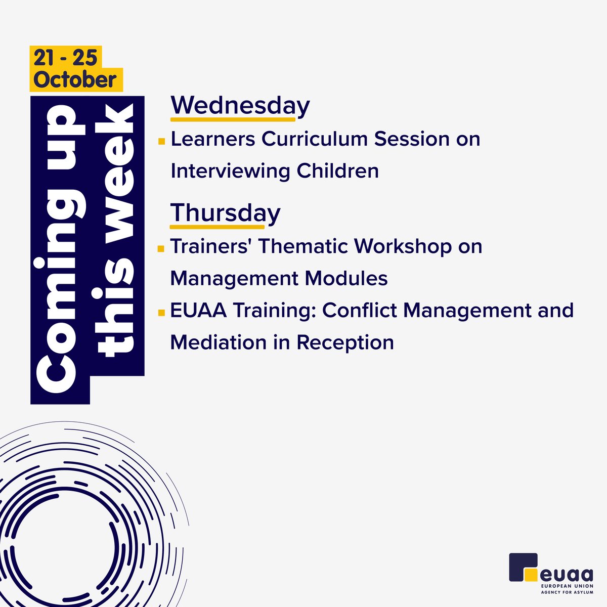 EUAsylumAgency's tweet photo. The EUAA will meet w/ representatives of 🇦🇱🇦🇲🇪🇬 &amp; @eu_eeas, to discuss ways of working together on external aspects of asylum at the #ViennaMigrationConference.

EUAA will also hold workshops, incl. first-line reception &amp; a training session on conflict management &amp; mediation.