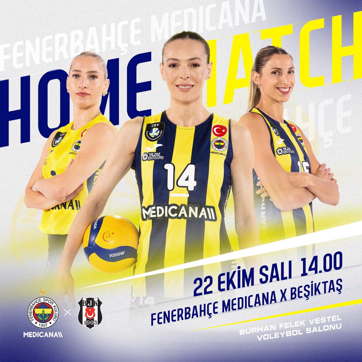 Vodafone Sultanlar Ligi 2024-2025 Sezonu Dördüncü Maç! 

🆚 Beşiktaş
🗓 22 Ekim Salı
🕑 14.00
📍 Burhan Felek Vestel Voleybol Salonu
📺 TRT Spor Yıldız
📲 #SarıMelekler
🔗 biletinial.com/tr-tr/spor/fen…
