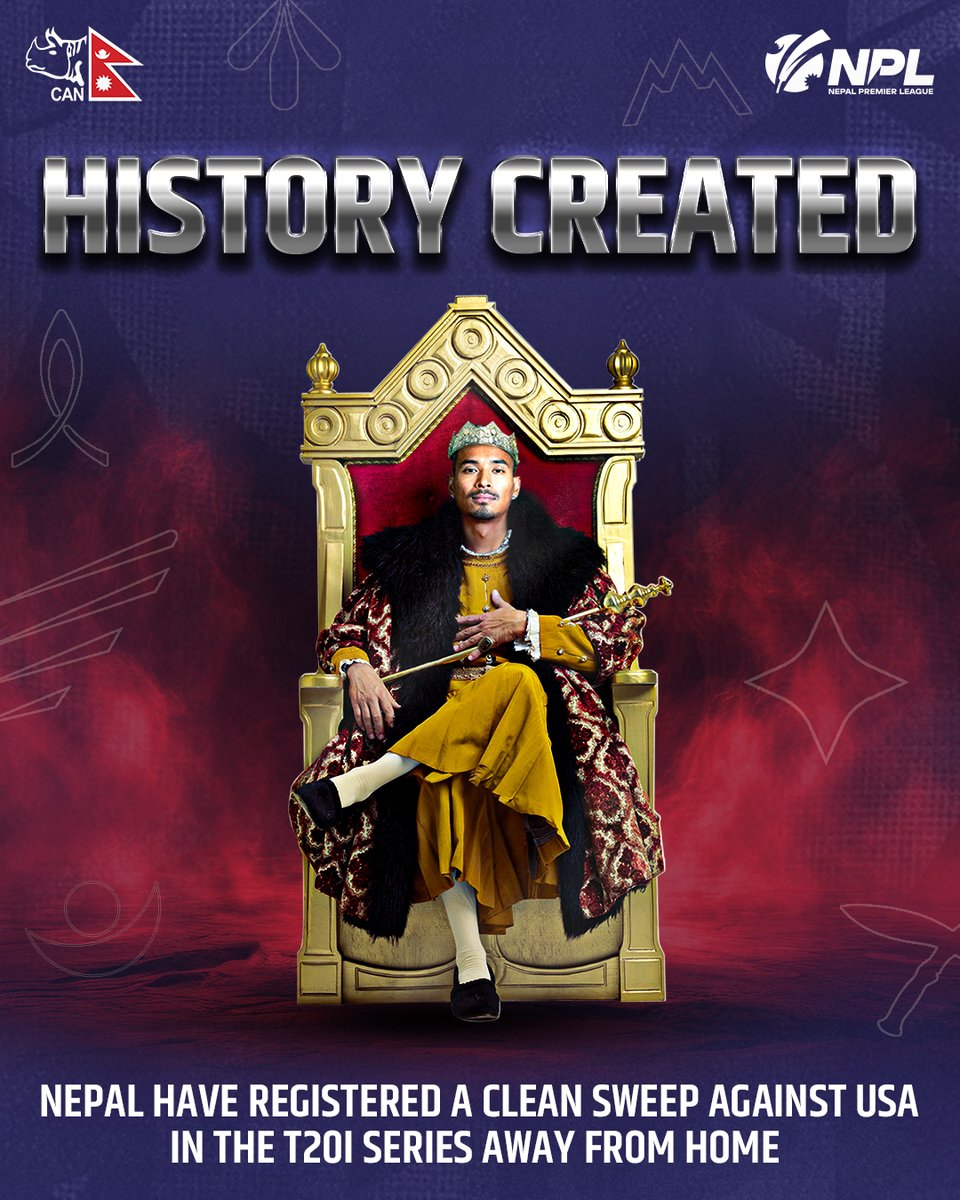 𝐌𝐀𝐒𝐒𝐈𝐕𝐄 𝐃𝐀𝐘 𝐅𝐎𝐑 𝐍𝐄𝐏𝐀𝐋𝐄𝐒𝐄 𝐂𝐑𝐈𝐂𝐊𝐄𝐓 🇳🇵

The Rhinos have secured a T20I series whitewash against USA, with Sompal Kami leading the charge and bagging the 𝐏𝐥𝐚𝐲𝐞𝐫 𝐨𝐟 𝐭𝐡𝐞 𝐒𝐞𝐫𝐢𝐞𝐬 award !

Congratulations to the entire team and the support