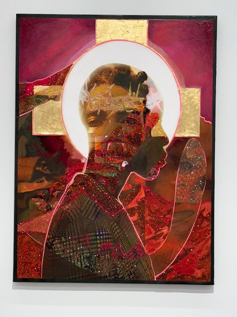 loiswhitman's tweet photo. @mindysolomongallery had a rip roaring opening for @amanilewis_  tonight. Amani’s fan club showed up in droves. Lots of hugging and kissing and red dots going on. https://t.co/aFOqs7vHcF