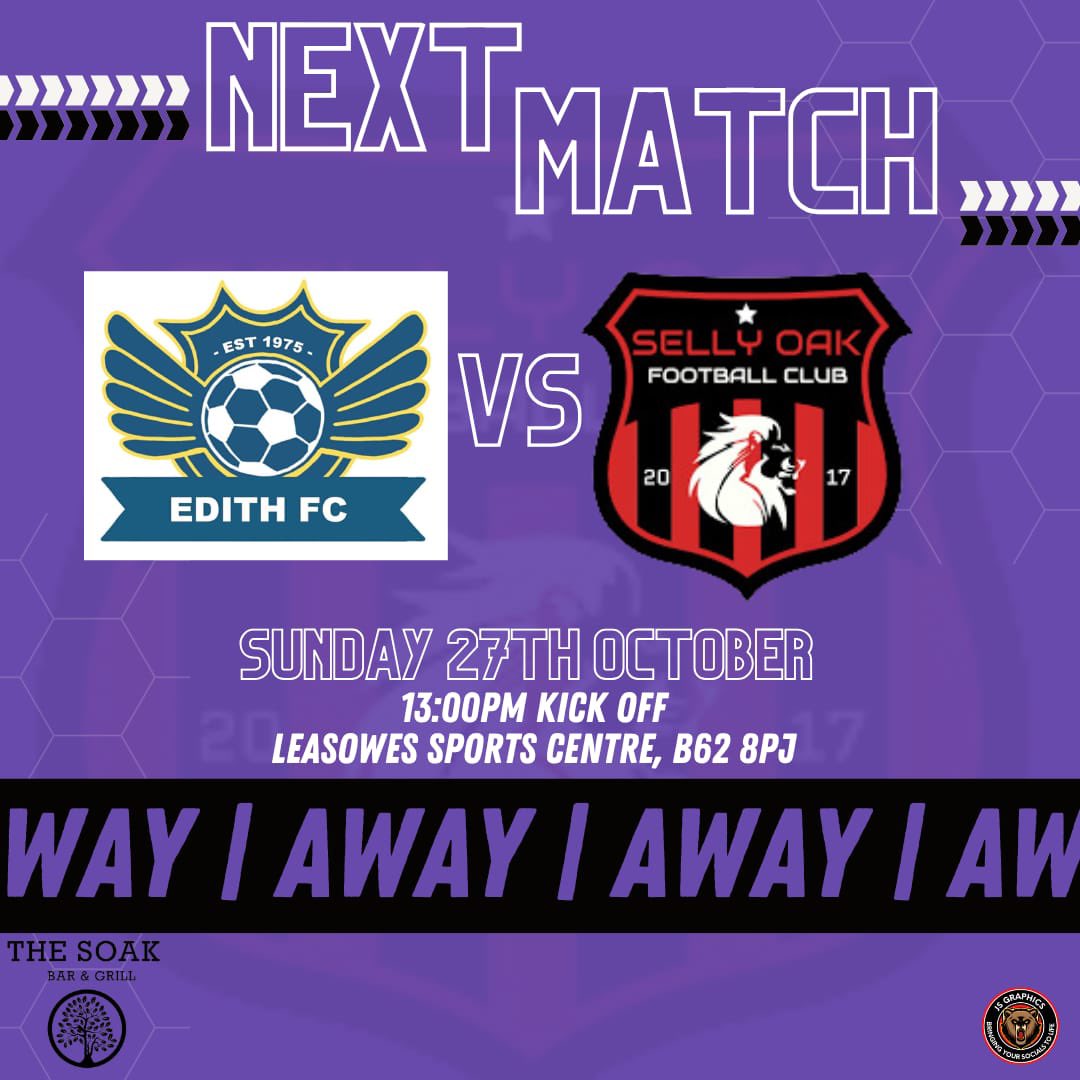 UP NEXT‼️

Sunday sees us take on Edith FC for the first time since last season’s Senior Cup final.

Come down and support the lads as we look to make it 5️⃣ wins in a row 🦁 #UpTheSelly