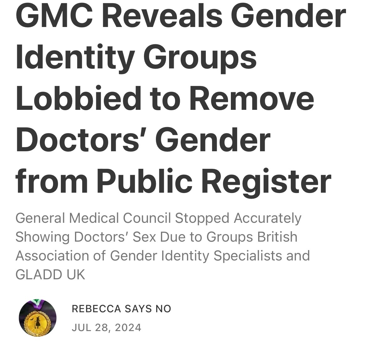 BAGIS is a group who have had a lot of hidden influence on the NHS and have members such as trans identified males Dr Kamilla Kamaruddin and Dr Christine Mimnagh

This hasn’t been done with public consent 🚨

substack.com/@rebeccasaysno…