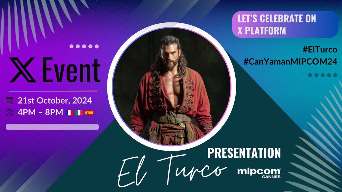 El momento que tanto esperábamos por fin a llegado, hoy celebramos la llegada de #CanYaman y #ElTurco a Cannes , os invitamos a todas a participar en el evento y nos gustaría contar con tu participación.

4-8pm Europa 🇫🇷🇪🇸🇮🇹
7am Pacífico 🇺🇸🇨🇦
9am Central 🇺🇸🇨🇦
10am Este 🇺🇸🇨🇦