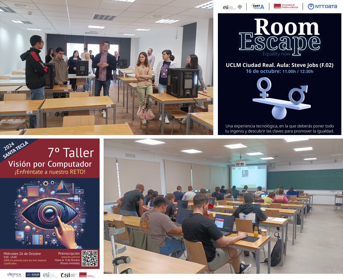 También tuvimos tiempo en #SantaTecla2024 para reflexionar sobre #igualdad, género y #diversidad. Gracias al Aula <a href="/NTTDataSpain/">NTT DATA España</a> por darnos soporte.
Igualmente, <a href="/ubotica/">Ubotica</a> siguió retándonos en el Taller de Visión por Computador.
Con estas empresas colaboradoras da gusto 💪 #beESI