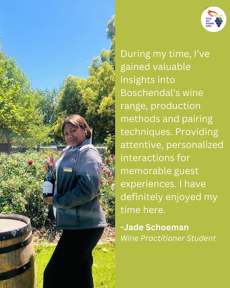 PYDA (@pydacademy) on Twitter photo Wine practitioner student, Jade Schoeman, who is currently <a href="/BoschendalFarm/">Boschendal Farm</a> reflects on her memorable experiences in the work place. 🍇 Wine practitioner student, Jade Schoeman, who is currently <a href="/BoschendalFarm/">Boschendal Farm</a> reflects on her memorable experiences in the work place. 🍇