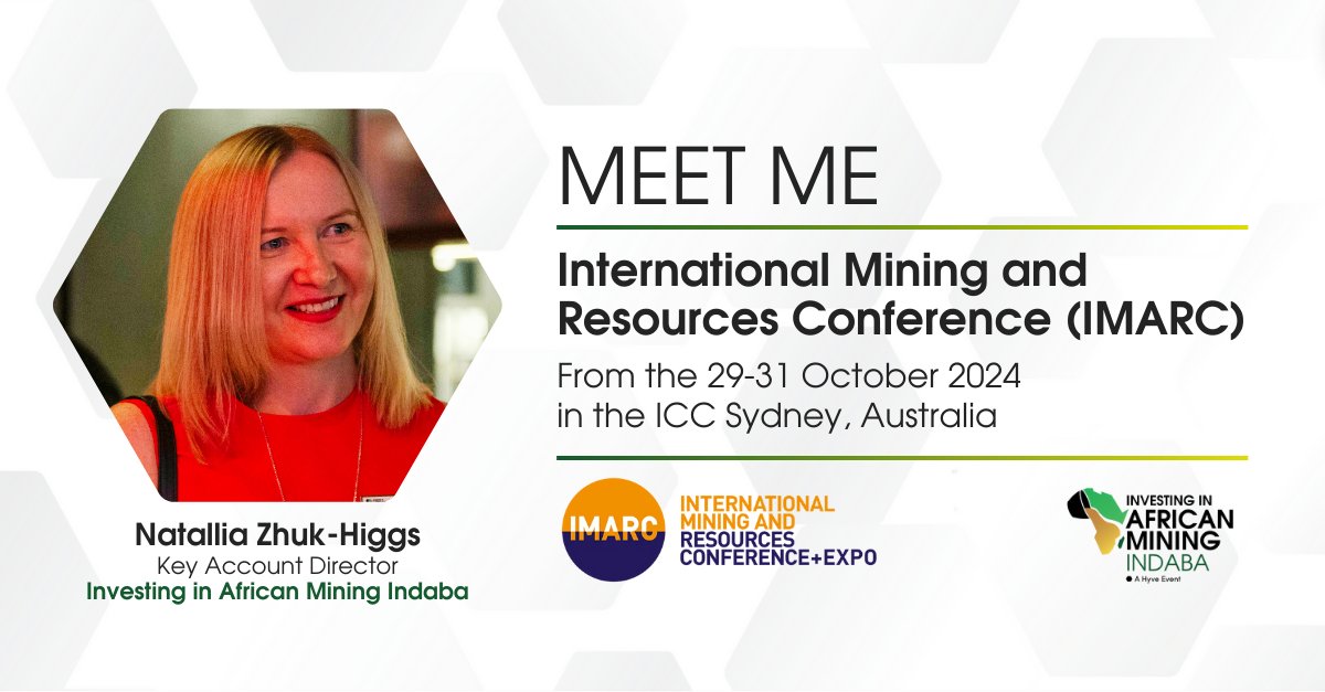 MiningIndaba's tweet image. Exciting news! Natallia Zhuk-Higgs, our Key Account Director, will be attending IMARC in Sydney, Australia from October 29-31!

This is your chance to connect with Natallia in person and explore opportunities to collaborate.

#Mining #MiningIndustry #IMARC #MiningIndaba