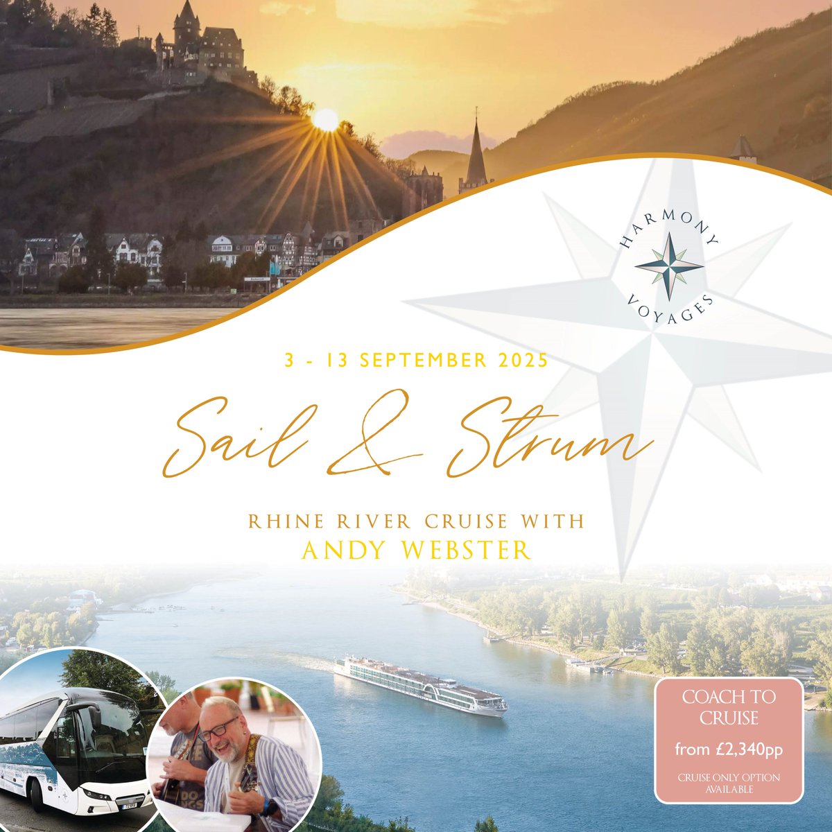 harmonyvoyages's tweet photo. Join us on a one-of-a-kind small group trip along the stunning Rhine River, starting from Amsterdam and sailing through Germany, France, and Switzerland. 
Led by the talented Andy Webster, your Harmony Voyages Tour Manager and ukulele expert, this trip is musical fun! https://t.co/GkYZzLNv0w