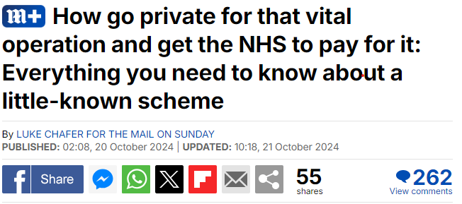 Independent Healthcare Providers Network (@indhealthpn) on Twitter photo Great to contribute to this <a href="/MailOnline/">Mail Online</a> article on the importance of patient choice in the #NHS. Our research shows:
- patients can ⬇️ their wait for care by 3 months by travelling just 25mins by 🚗 to a different provider, incl in the independent sector
mailonsunday.co.uk/health/article… Great to contribute to this <a href="/MailOnline/">Mail Online</a> article on the importance of patient choice in the #NHS. Our research shows:
- patients can ⬇️ their wait for care by 3 months by travelling just 25mins by 🚗 to a different provider, incl in the independent sector
mailonsunday.co.uk/health/article…