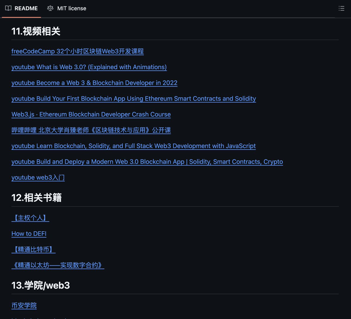 knowledgefxg's tweet image. 一个帮助你全面入门学习Web3知识的GitHub仓库，项目名就叫web3.0
项目作者整理了各种web3知识，学习资料， 还有web3相关方面工作以及web3书籍等等。非常全面。并且项目不断更新，感兴趣的同学可以看一下。
🔗：github.com/wangschang/web…