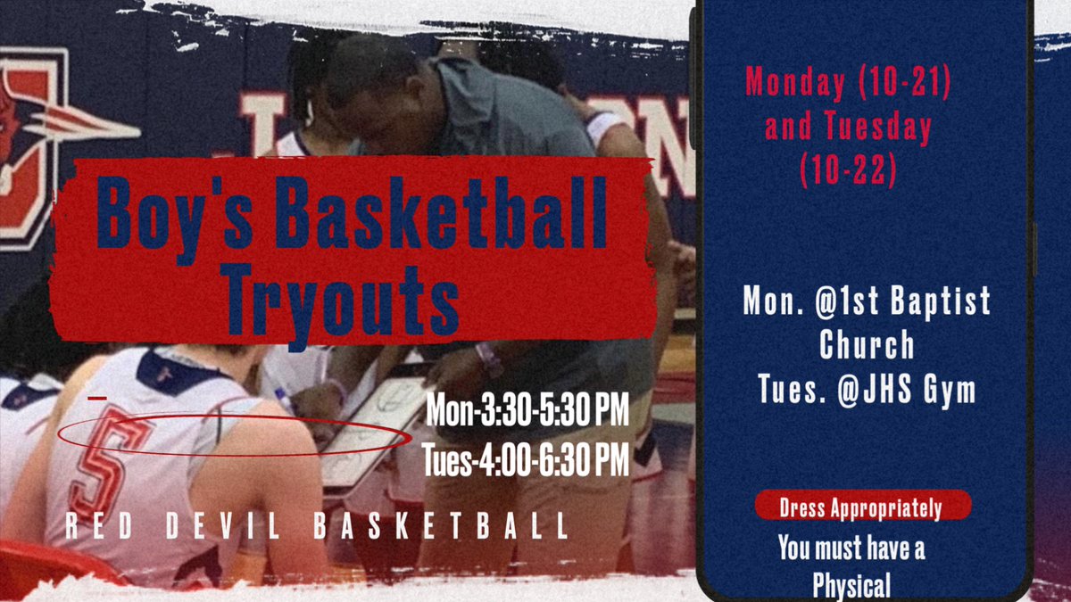 Today is the day!!!
Monday-3:30-5:30 @ 1st Baptist Church 
Tuesday-4:00-6:30 @JHS Gym