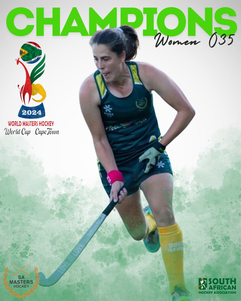 Champions!   

The over 35 Women have won the Masters Hockey World Cup defeating Netherlands 4-1 in the final!   

#MoreThanHockey #ProudlySA