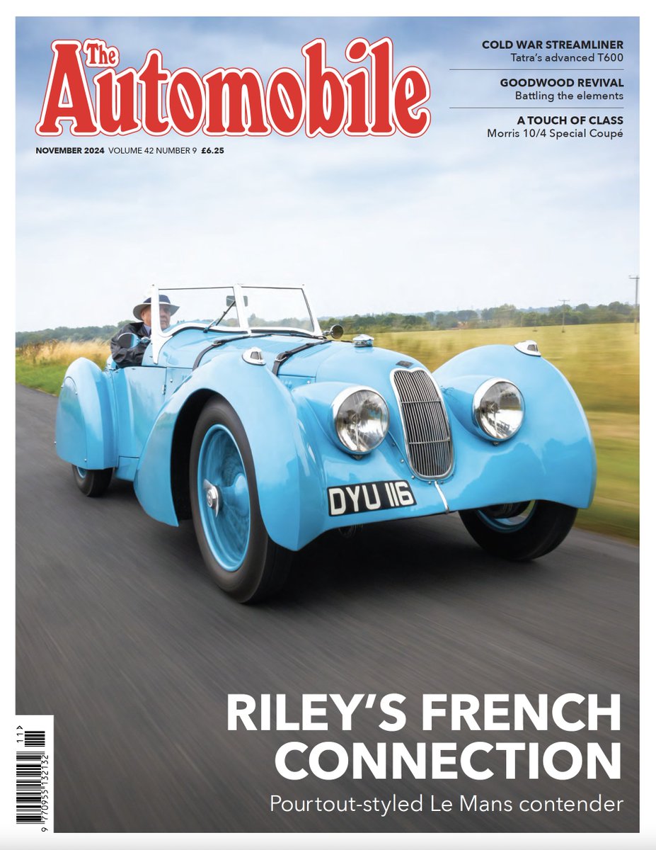 Our November issue is out now, featuring a Pourtout-styled Riley TT Sprite, a personal history of the Tatra T600 Tatraplan, and the streamlined motorcycle of Eric Fernihough, as well as reports from Goodwood and Hampton Court