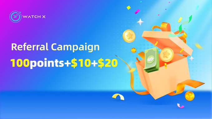 watchxnetwork's tweet photo. 🚀 Join the WatchX Referral Campaign NOW! 🚀
🌟 Just share your referral link on social media, you could get $10+100 points! No order required!

 Here’s how:
1️⃣ Get your unique referral link! https://t.co/bPSVdJnMrL
2️⃣ Share it on social media with a short intro about WatchX, and make sure to include #WatchX! Instantly earn 100 points and snag a Raffle Ticket role, giving you a shot to win $10! 🥇

🔥 Every week, 3-5 lucky winners will score $10!
Plus, if someone makes a purchase through your referral link within 24 hours, you’ll earn 10% commission AND $20! 💸

🕒 What are you waiting for? Join and start earning today! 👇
https://t.co/gxjPO7Q6zG

#WatchX #Referral #Reward