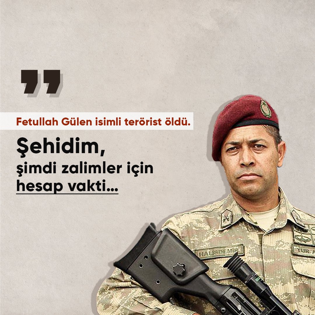 FETÖ elebaşı Fethullah Gülen ölmüş. 15 Temmuz gecesi bu darbecilere karşı direniş gösterip zafer kazanan aziz şehitlerimizin ruhu şad olsun. Milletimizin birliğine göz diken hainlere fırsat verme ya Rabbi 🤲