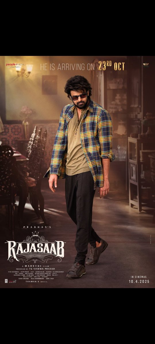 Jiya1908's tweet photo. The swag is turned up to the max, and now your celebrations will be full of style! 🥳#Prabhas #TheRajaSaab https://t.co/5NwUAT95z6
