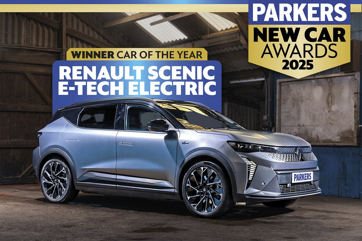 And here it is! The all-electric <a href="/renault_uk/">Renault UK</a> Scenic E-Tech Electric is announced as the 2025 Parkers Car of The Year! This excellent all-electric hatch also bags our Best Medium Family Car for doing what it does best... being a great family car.

parkers.co.uk/car-awards/202…