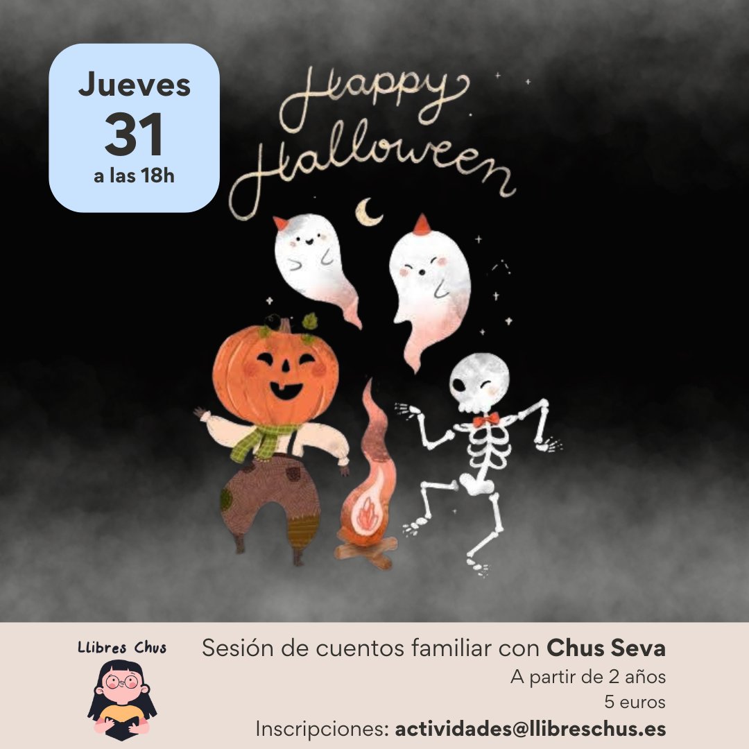 ¡BUUU! Se acerca Halloween 📷📷📷📷!!
Hemos preparado unas sesiones para pasarlo terroríficamente divertido y no nos queda más que esperaros con vuestros aterradores disfraces 📷📷📷
Nos vemos en la librería 📷