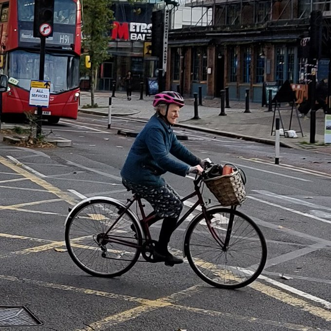 drewsnx's tweet photo. Why are some still arguing that cycling provision in cities is ageist and discriminates against elderly people?

Cycling provision has made it possible, practical and safer for more older &amp; vulnerable people to cycle to shops &amp; cafés.
Some can no longer drive, or afford to do so. https://t.co/8lJxWZprgp