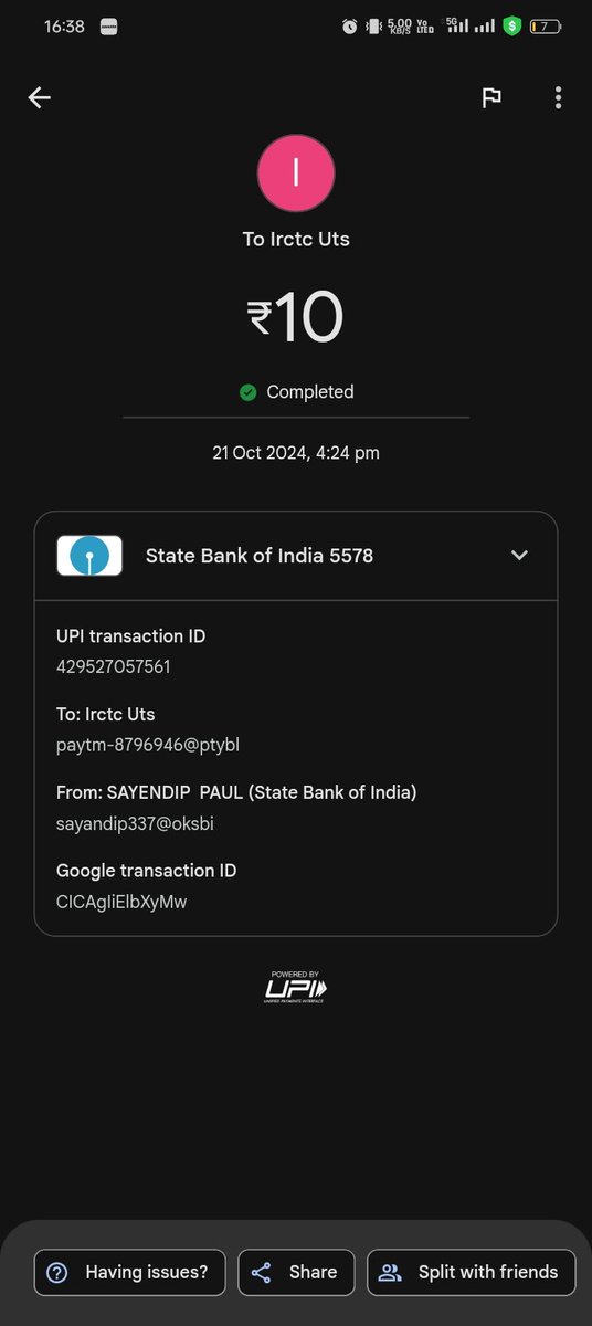 SayOwOndip's tweet photo. Dear @RailMinIndia @EasternRailway @RailwaySeva @AshwiniVaishnaw tried to book paperless ticket via uts after completing the payment the ticket hasn't been booked and this happened twice https://t.co/ejtCiYxHGN