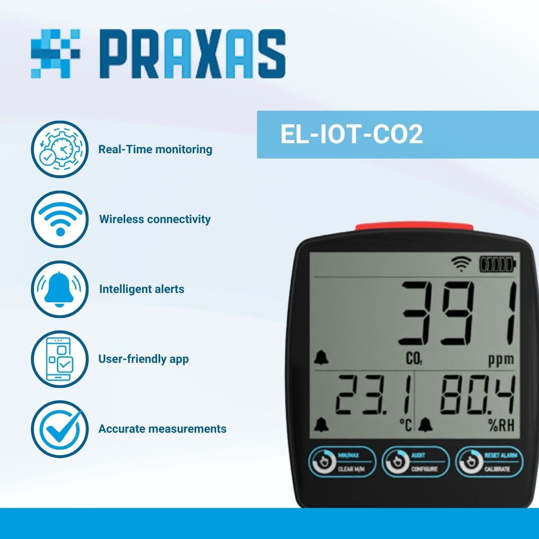 With Praxascloud, you always have access to the data from this CO2 meter. For more information about Praxascloud: praxas.com/en/praxascloud/
