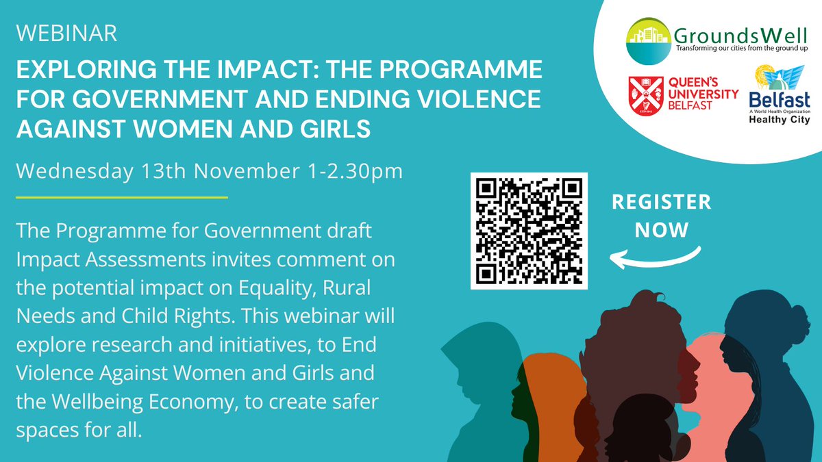 WEBINAR 

"Exploring the Impact: The draft Programme for Government and Ending Violence Against Women and Girls"

📅Wed 13th November, 1-2.30pm
📍Zoom
⬇️Register now
bit.ly/40ejQ0e
